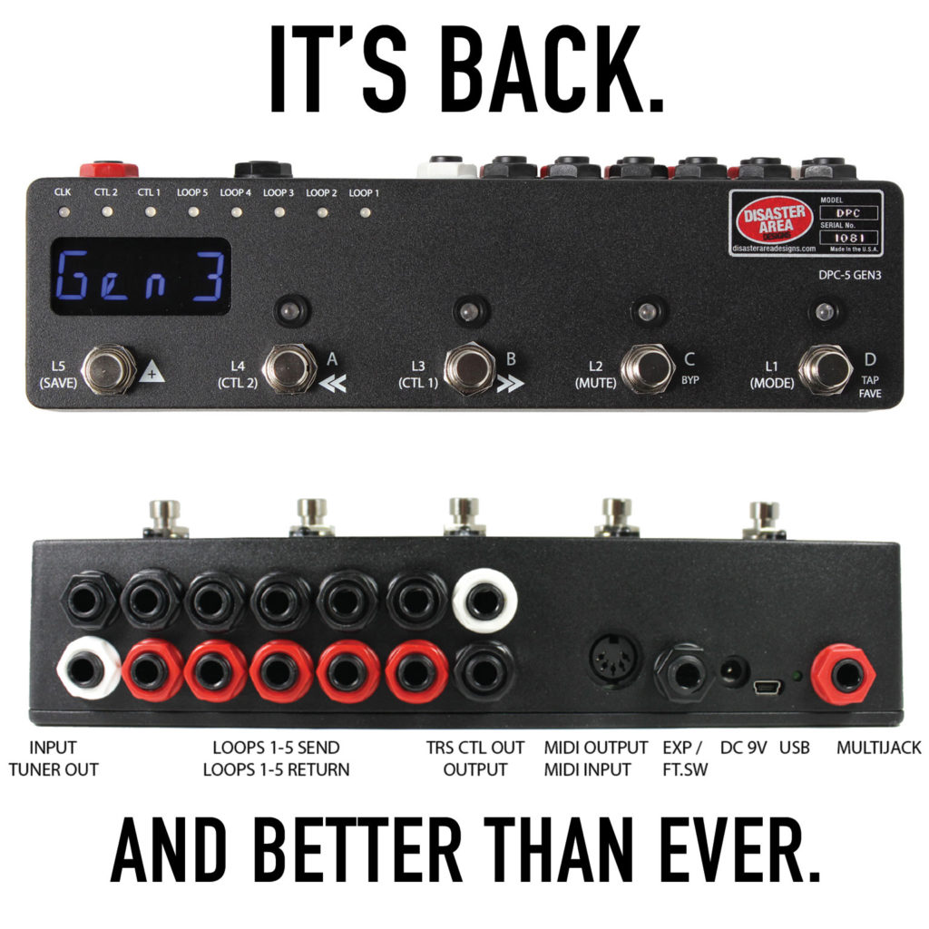 Disaster Area DPC-5 Gen3 MIDI Pedalboard Controller & Loop Switcher