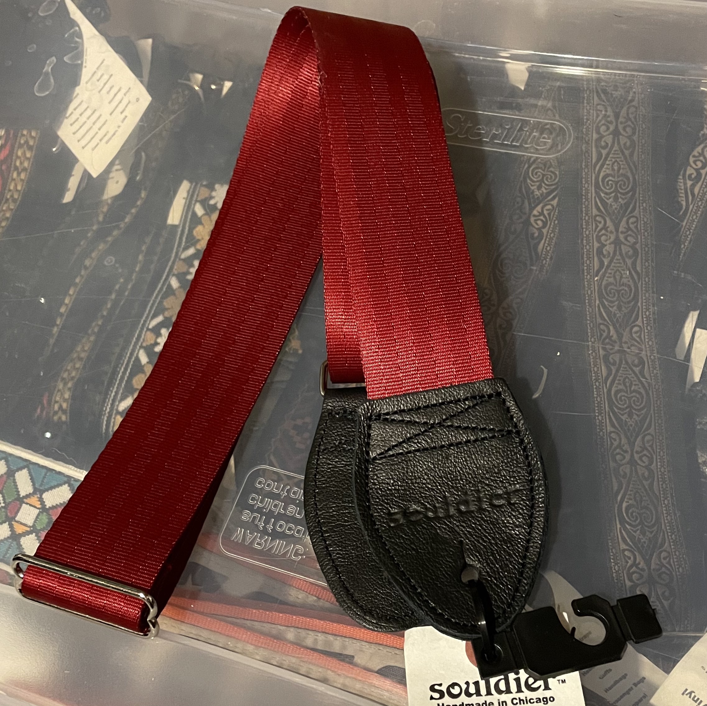Souldier- Plain Seat Belt (Dark Red) Guitar Strap